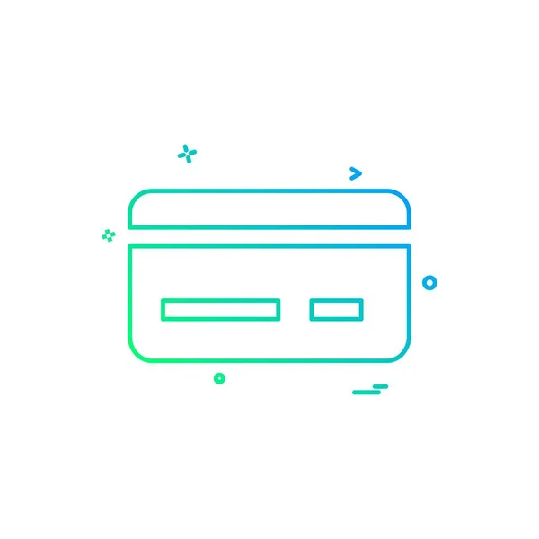 Kreditkort Ikon Design Färgglada Vektorillustration — Stock vektor