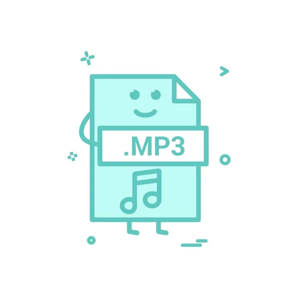 计算机 Mp3 文件格式类型图标矢量设计 — 图库矢量图片
