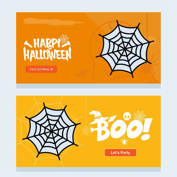 Feliz Halloween Invitación Diseño Con Vector Araña — Vector de stock