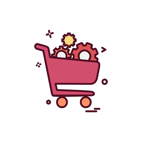 Cart Icon Design Colorful Vector Illustration — Stock Vector