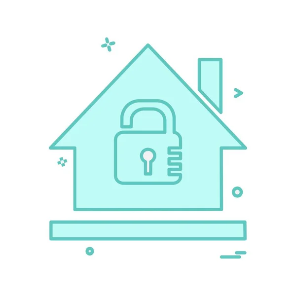 Secure Home Ikon Design Vektor — Stock Vector