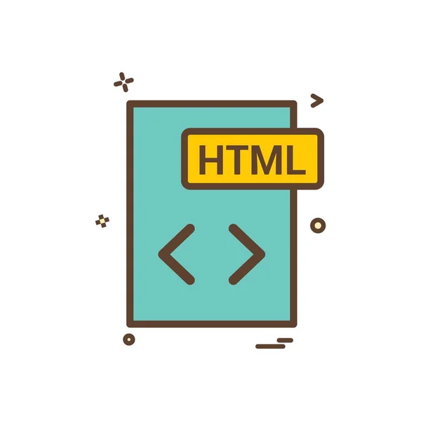 Html File Format Icon Vector Design — Stock Vector
