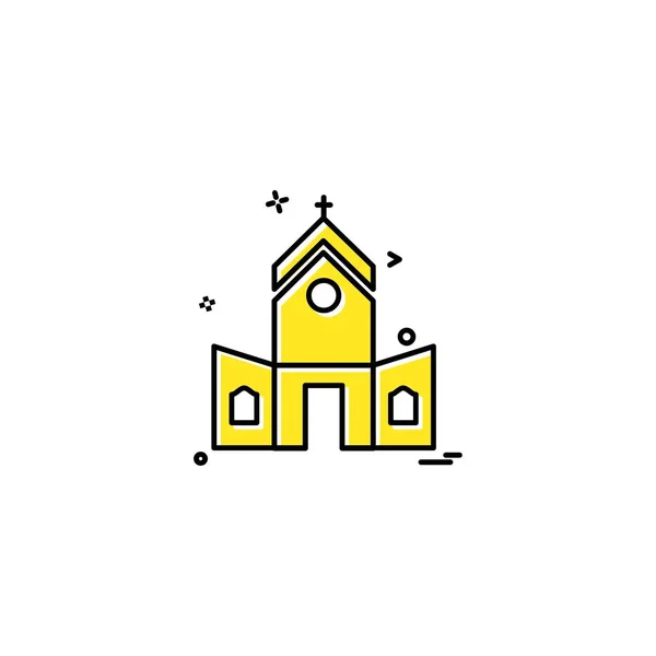 Kerk Pictogram Ontwerp Vector — Stockvector