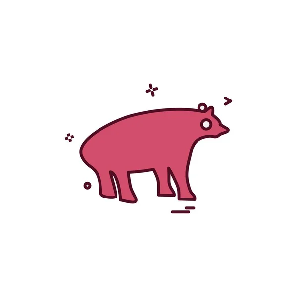 Desenho Ícone Urso Ilustração Vetorial Colorida — Vetor de Stock