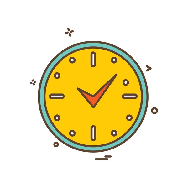 Reloj Icono Plano Vector Ilustración — Vector de stock