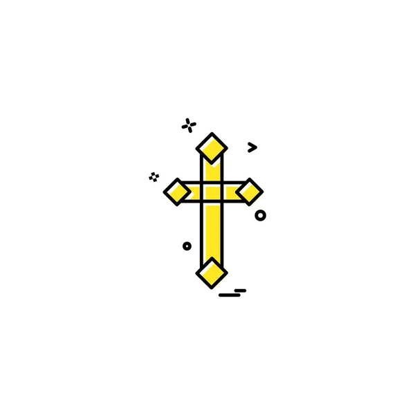 Cruz Cristiana Icono Diseño Vector — Archivo Imágenes Vectoriales