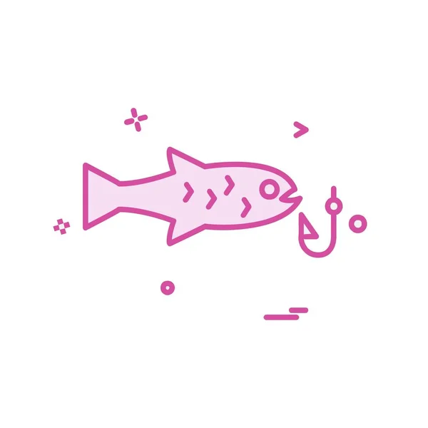 Icono Pescado Vector Diseño — Archivo Imágenes Vectoriales