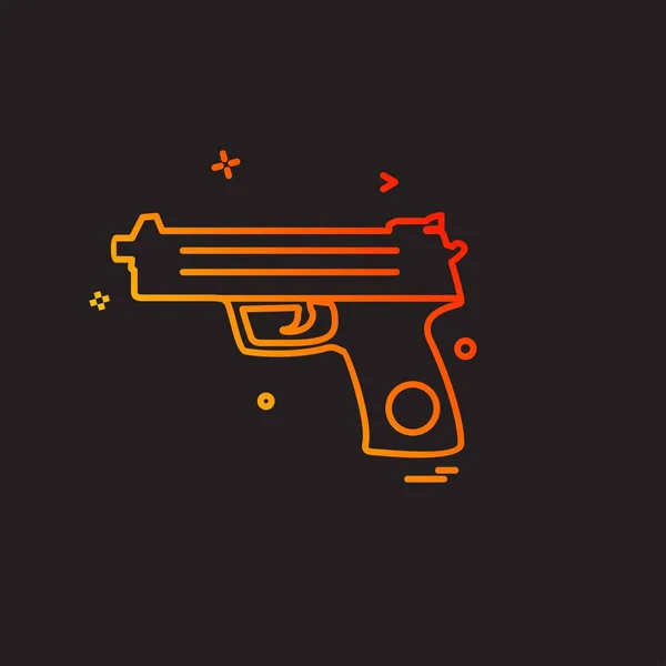 Pistola Icono Diseño Vector — Vector de stock