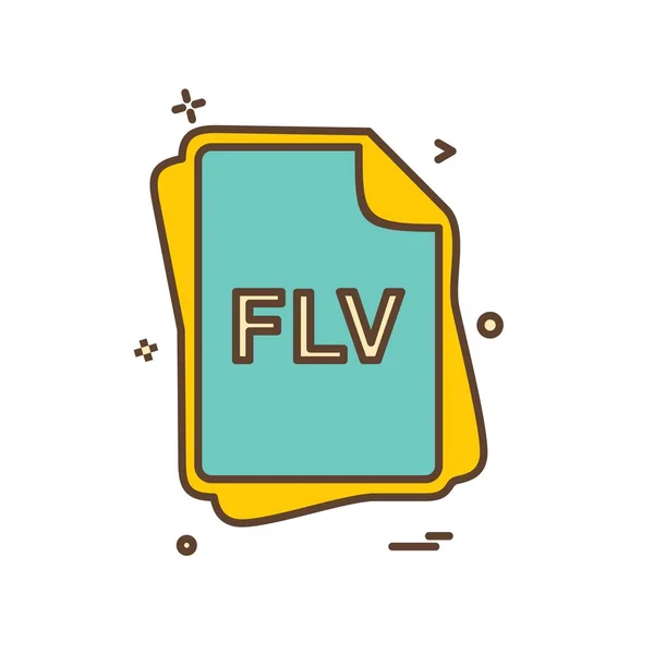Flv ファイルの種類アイコン デザインのベクトル — ストックベクタ