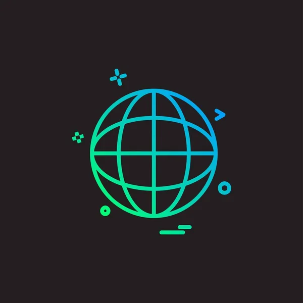 Globus Symbol Design Vektor Illustration — Stockvektor