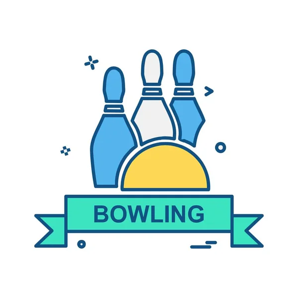 Bowling Ikone Design Bunte Vektorillustration — Stockvektor