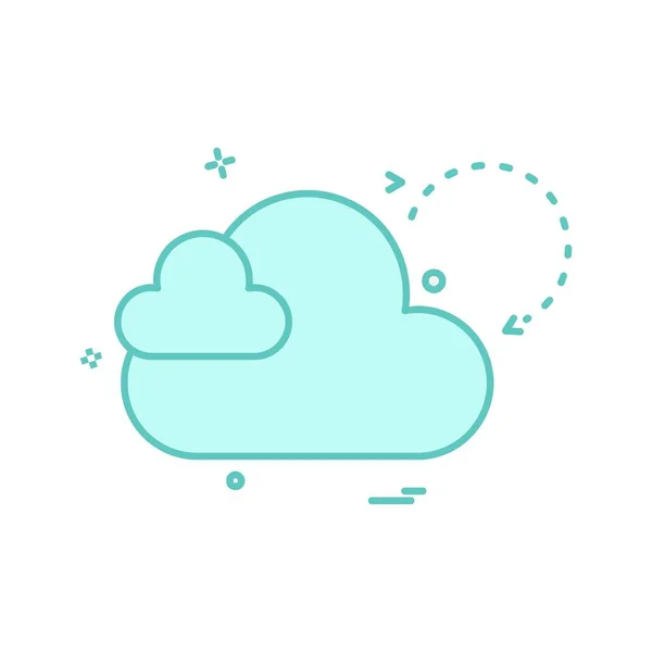 Cloud Icon Design Colorful Vector Illustration — Stock Vector