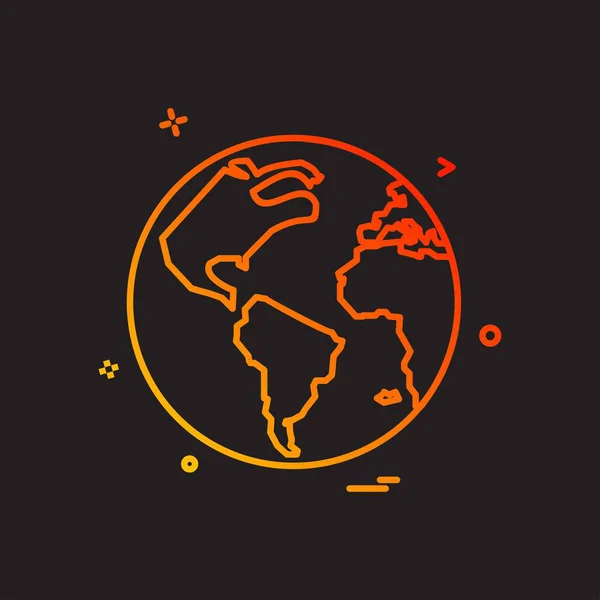 Karte Globus Icon Vektor Design — Stockvektor