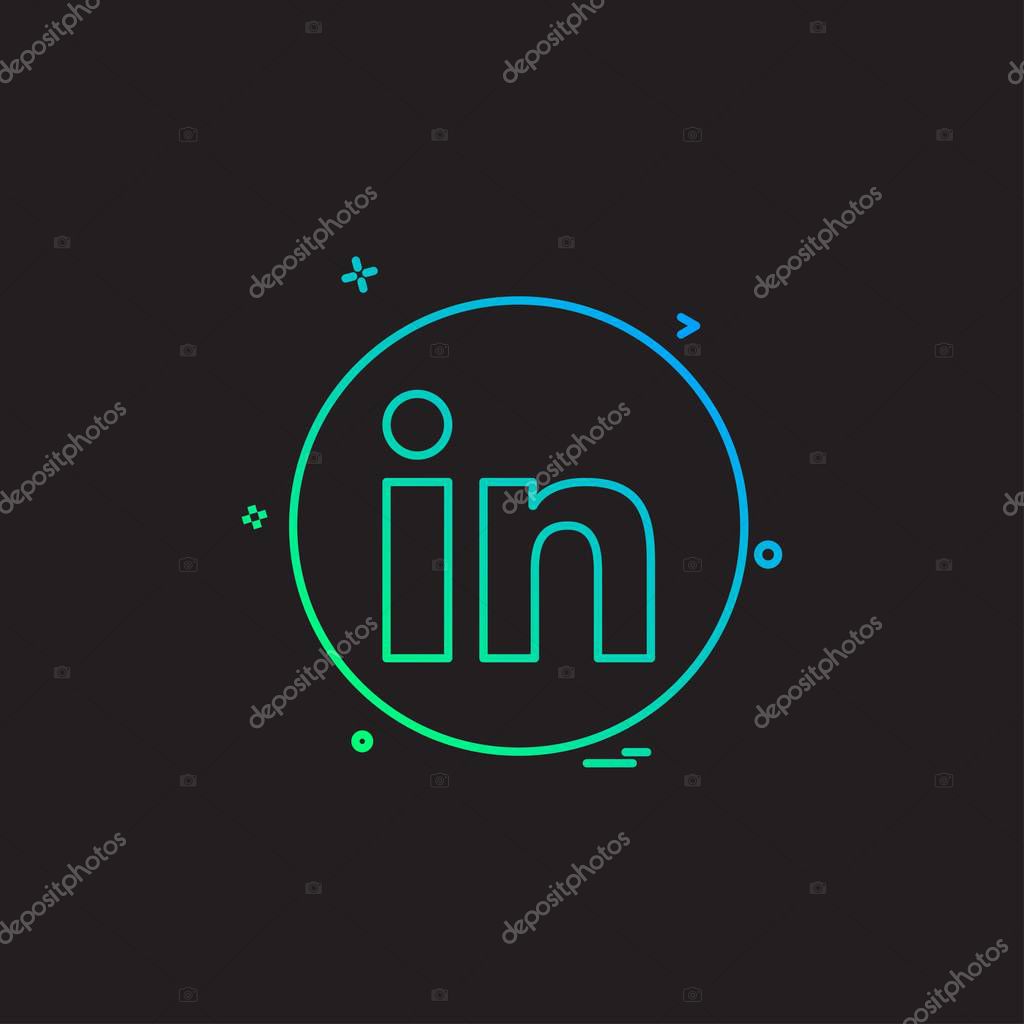 Media network social linkedin icon vector design