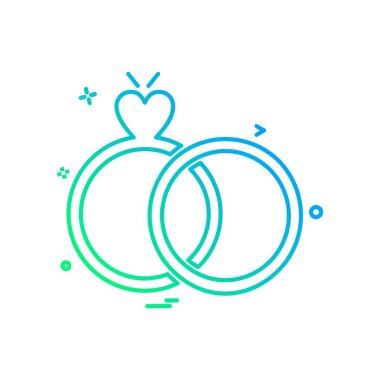 Yüzük simgesi tasarım, renkli vektör çizim