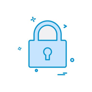 kilit düz simge vektör çizim 