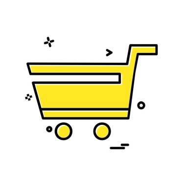 Sepeti simgesi tasarım, renkli vektör çizim