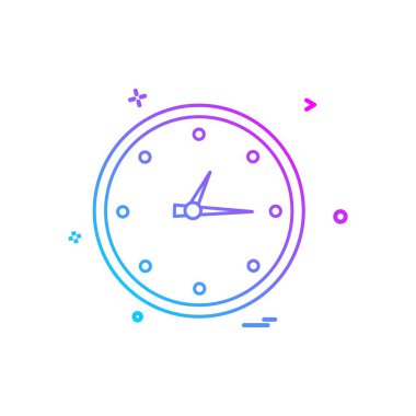 Saat simgesi tasarım, renkli vektör çizim