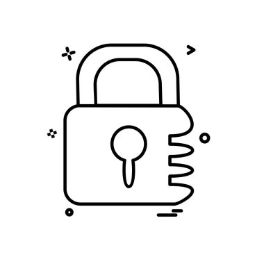 kilit düz simge vektör çizim 