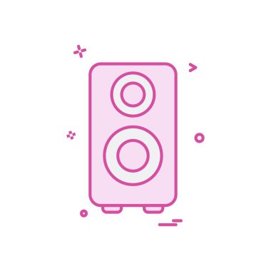 Hoparlör simgesi tasarım, renkli vektör çizim 