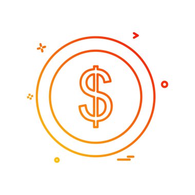 Dolar simgesi tasarım, renkli vektör çizim