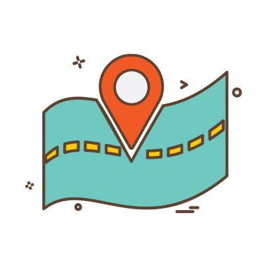 Gezinti simgesi tasarım, renkli vektör çizim