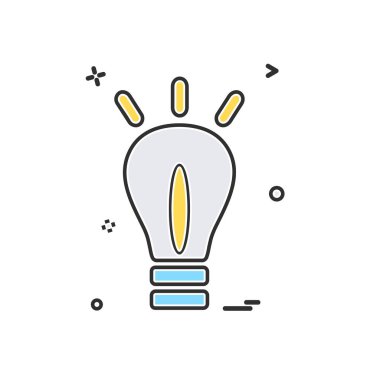 Ampul simgesi tasarım, renkli vektör çizim