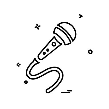 Mikrofon simgesi tasarım, renkli vektör çizim