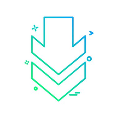 Aşağı ok simgesi tasarım vektörü