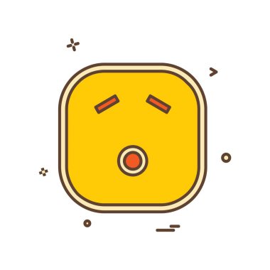 Üzgün emoji simgesi tasarım, renkli vektör çizim