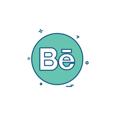 ağ ortamı sosyal behance simge vektör tasarımı