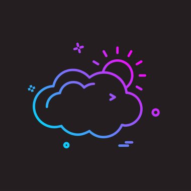 Bulut simgesi tasarım, renkli vektör çizim