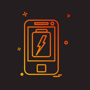 Düşük Batarya Telefon simgesi tasarım vektörü 