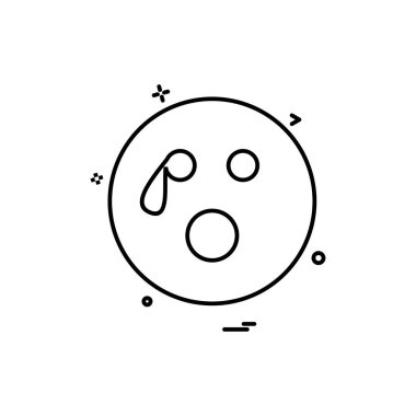 Emoji simgesi tasarım, renkli vektör çizim