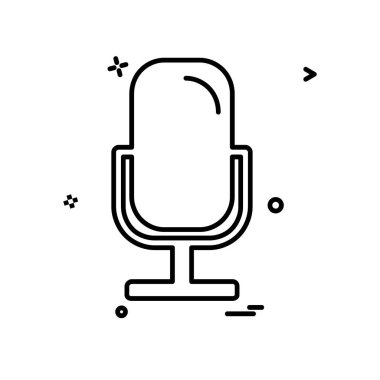 Mikrofon simgesi tasarım, renkli vektör çizim