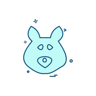 Ayı simgesi tasarım, renkli vektör çizim