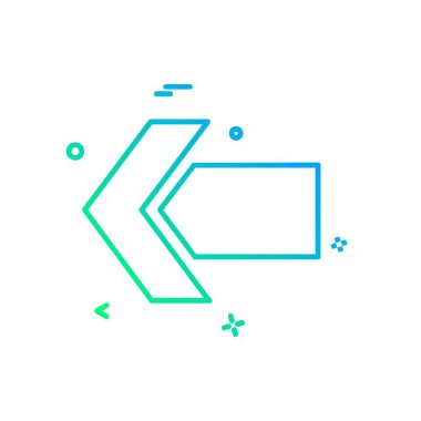 Sol ok simgesi tasarım vektörü