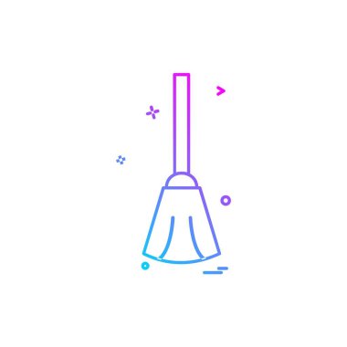 Süpürge simgesi tasarım vektörü