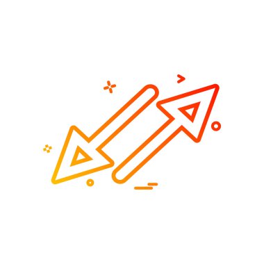 Ok çapraz geçiş paralel simge vektör tasarımı