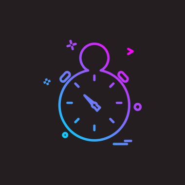 Saat simgesi tasarım vektörü