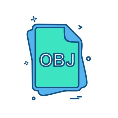 Obj dosya türü simge tasarlamak vektör