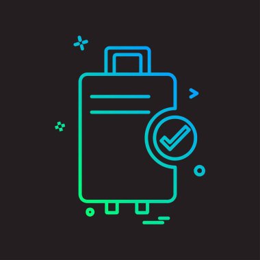 Seyahat çanta simge tasarlamak vektör