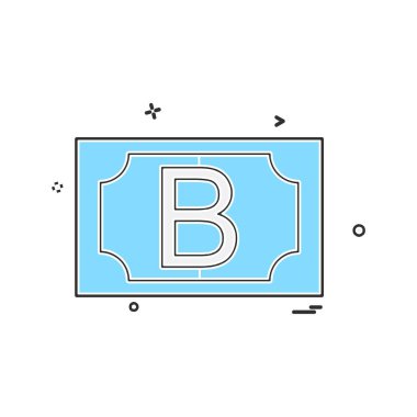 Dolar simgesi tasarım, renkli vektör çizim