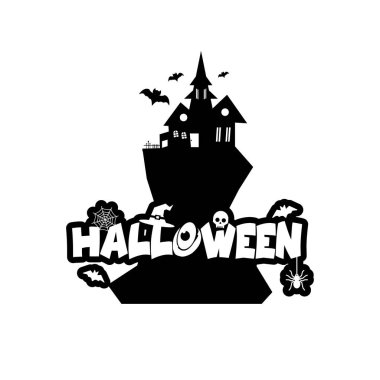 Cadılar Bayramı tasarım tipografi ve beyaz arka plan vektör ile 