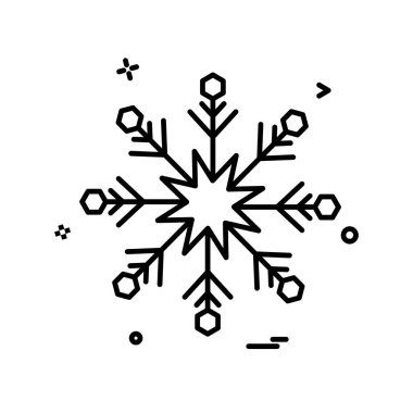 Kar tanesi beyaz arka plan basit simgesine