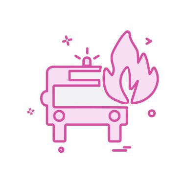 İtfaiye aracı simgesi tasarım vektörü