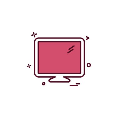 LCD ekran simge vektör tasarımı