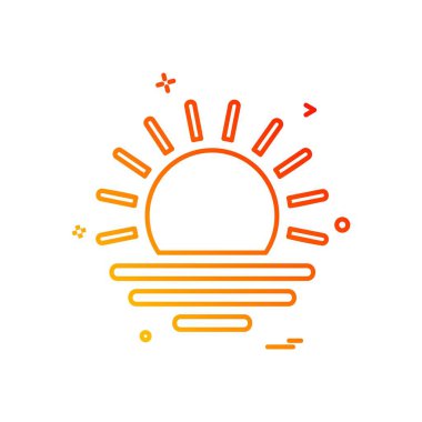 Güneş simgesi tasarım, renkli vektör çizim