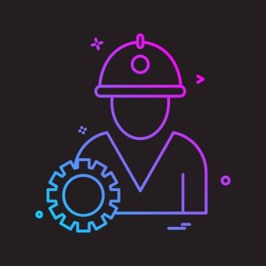 İş simgesi tasarım, renkli vektör çizim