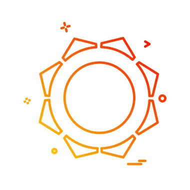 Güneş simgesi tasarım, renkli vektör çizim